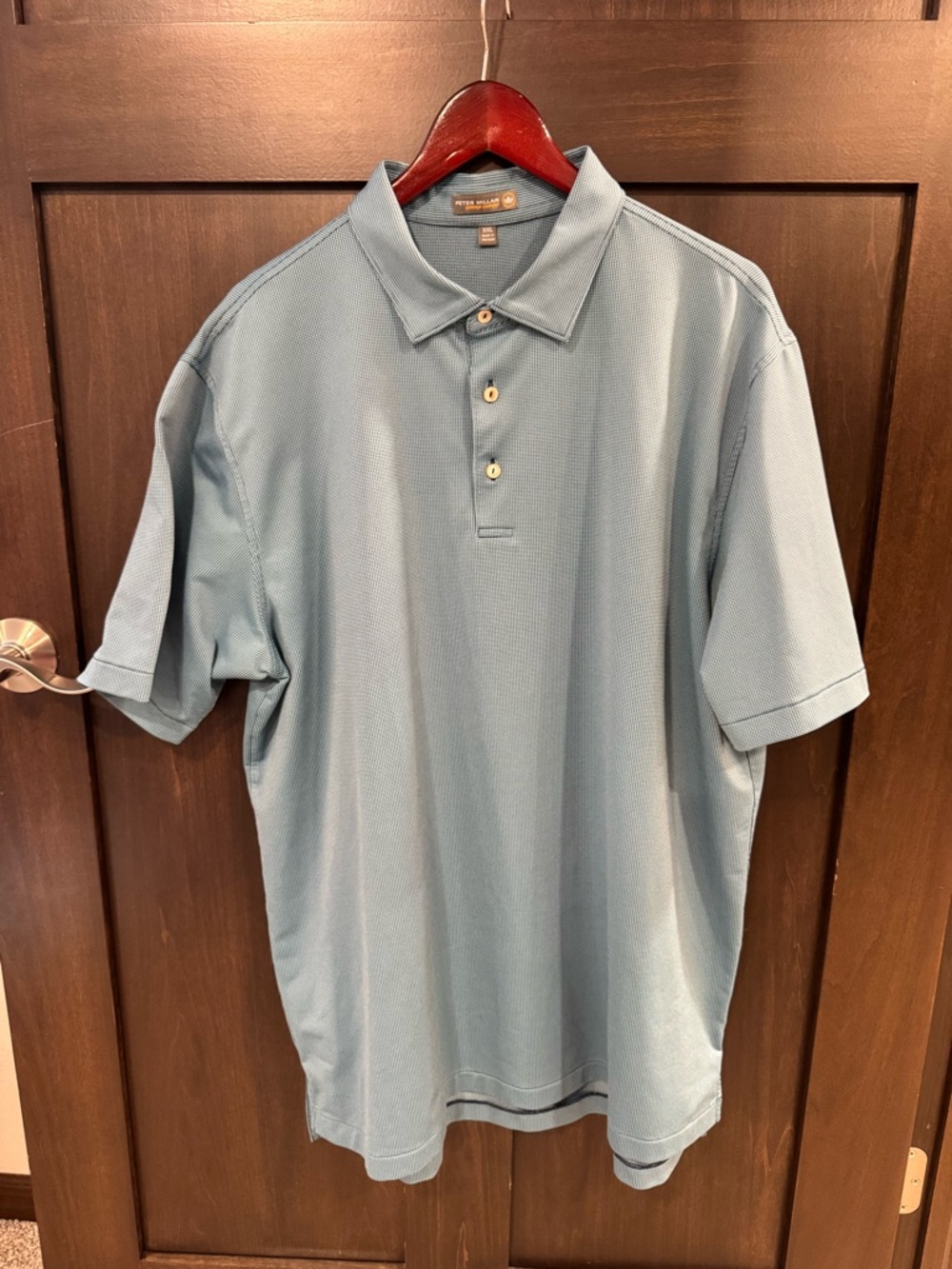 Peter Millar Men's Sky Blue Textured Polo